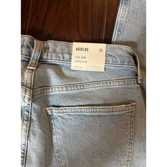 Agolde Lyle Jeans Women Size 26 Light Blue Low Rise Straight Slim Denim Pants - Picture 5 of 5